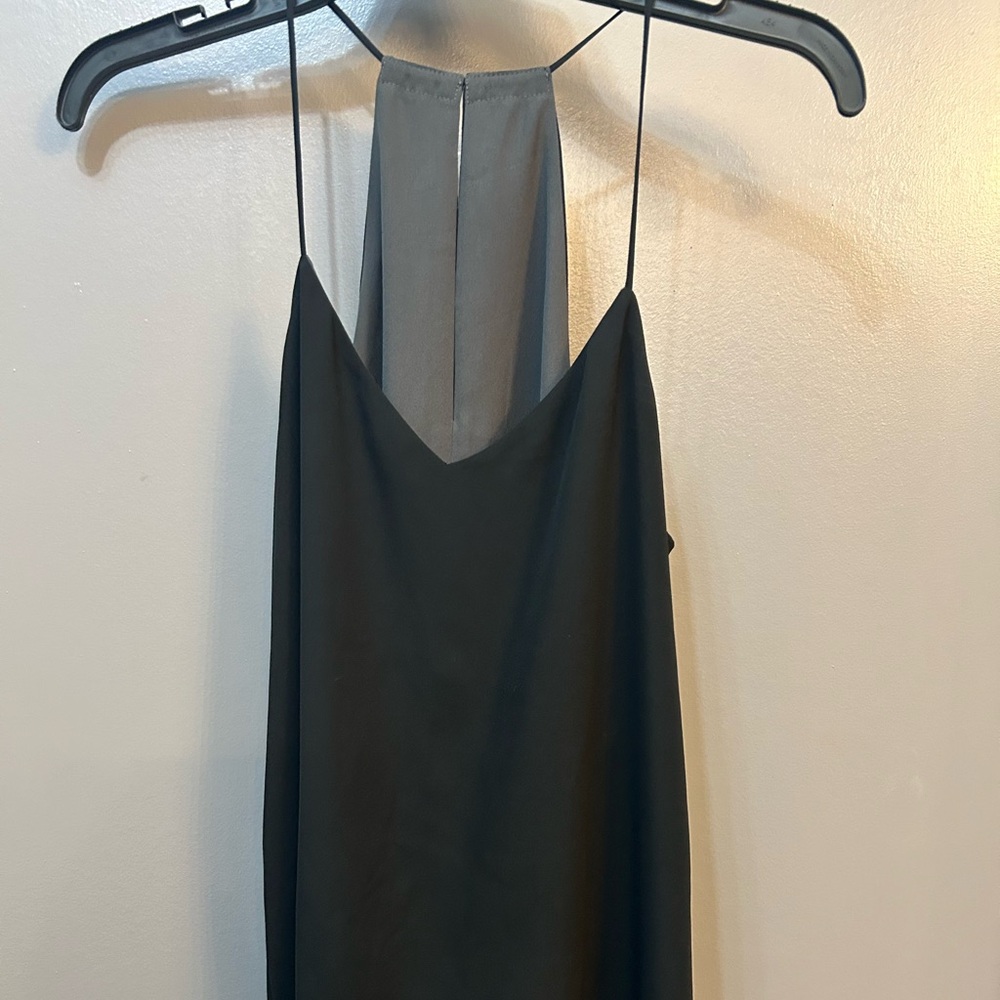 Express Size S Gray Black Barcelona Cami Keyhole Spaghetti Strap Reversible Tank